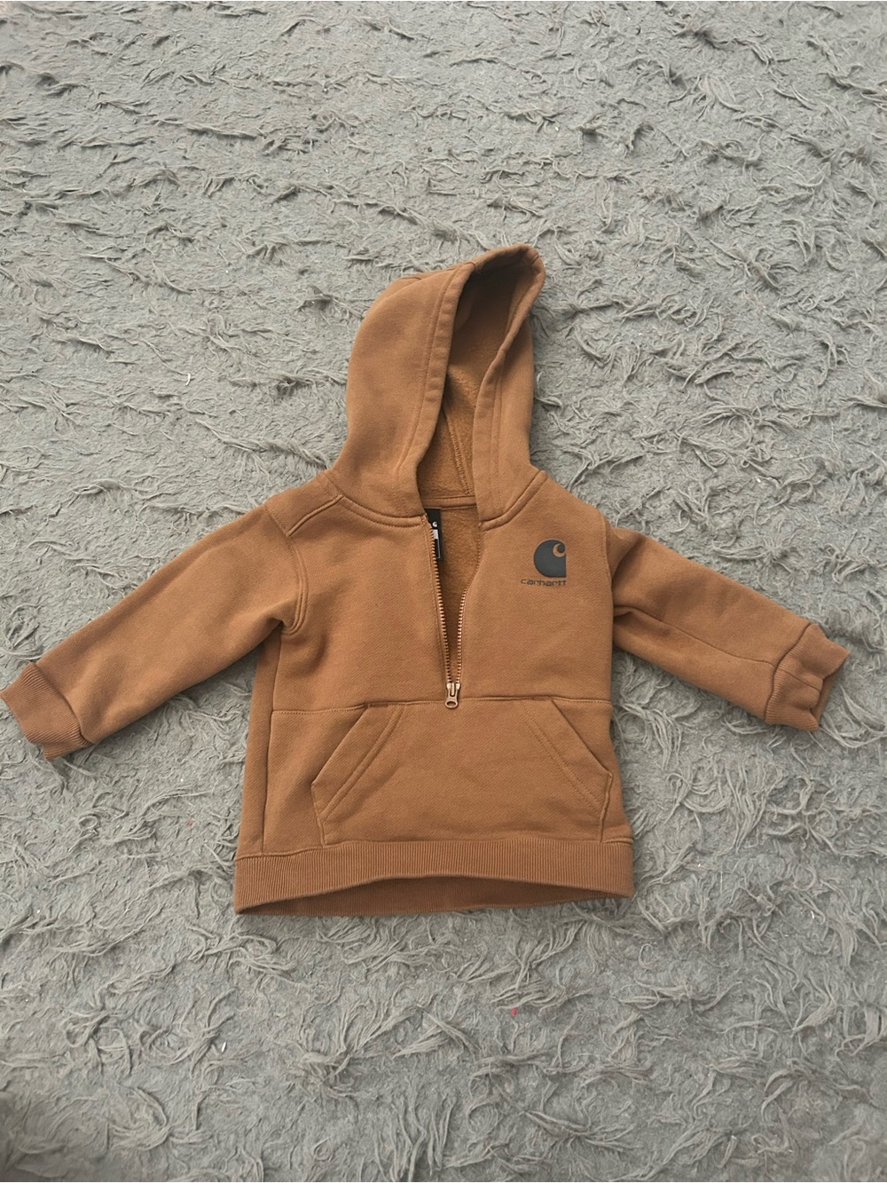 Carhartt Toddler Caramel Brown Half-Zip Hoodie